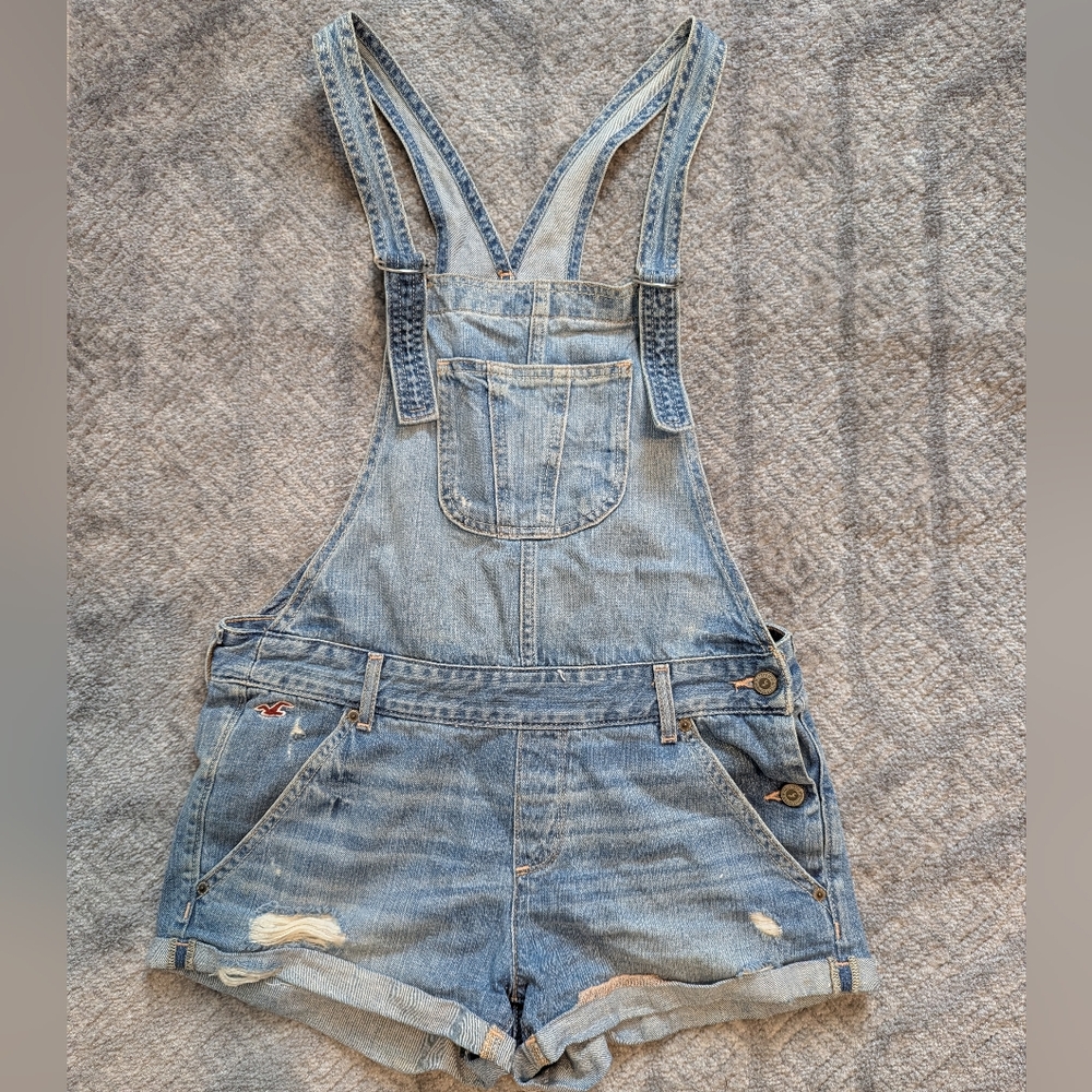 Hollister Denim Short Overalls - Medium